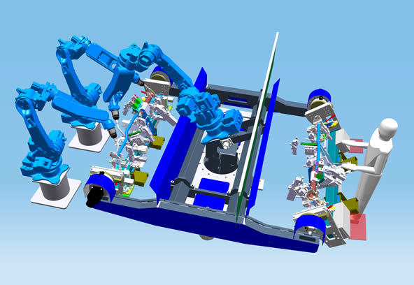 Roboterschweißanlage mit 2-Stationen-Positionierer